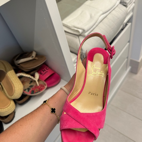 Christian Louboutin Fuchsia Wedge Heels - Picture 8 of 9